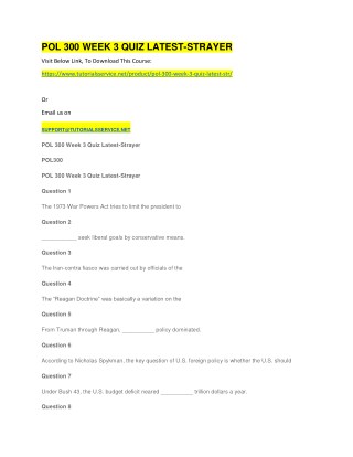 POL 300 WEEK 3 QUIZ LATEST-STRAYER