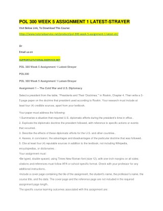 POL 300 WEEK 5 ASSIGNMENT 1 LATEST-STRAYER