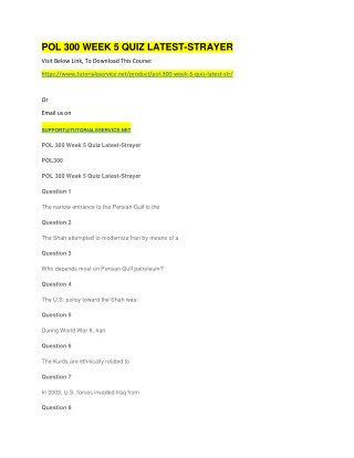 POL 300 WEEK 5 QUIZ LATEST-STRAYER
