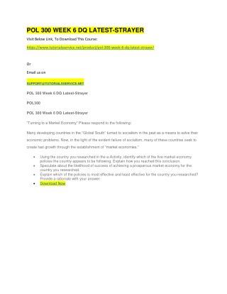 POL 300 WEEK 6 DQ LATEST-STRAYER