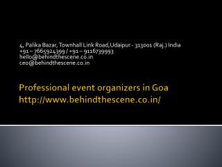 Professional event organizers in Goa