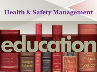 Write a note on the health and safety management in service market.