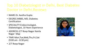 Top 10 Diabetologist in Delhi, Best Diabetes Doctor in Delhi,Reviews