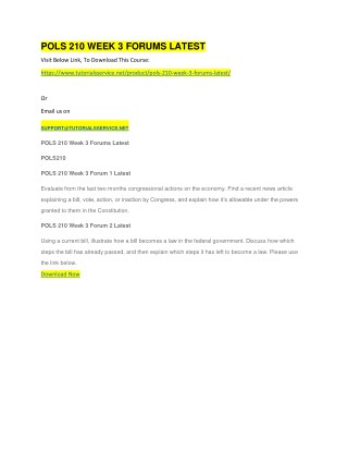 POLS 210 WEEK 3 FORUMS LATEST
