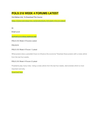 POLS 210 WEEK 4 FORUMS LATEST