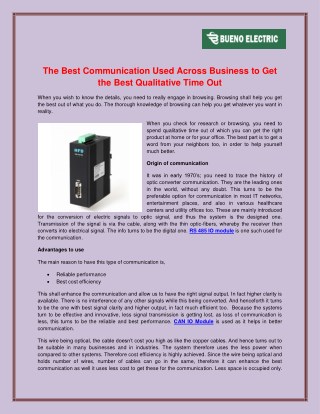 The Best Communication Used Across Business To Get The Best Qualitative Time Out - Bueno Electric