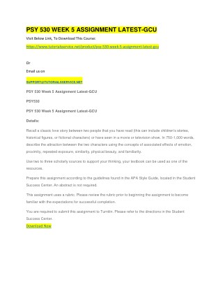 PSY 530 WEEK 5 ASSIGNMENT LATEST-GCU