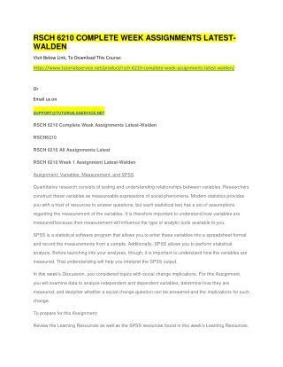 RSCH 6210 COMPLETE WEEK ASSIGNMENTS LATEST-WALDEN