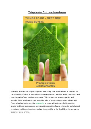 Tips and cheklist for first time home buyers