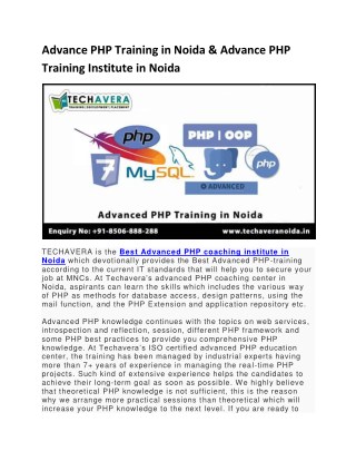 Advance PHP Training Institute in Noida