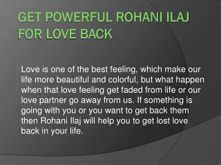Get Powerful Rohani Ilaj for Love Back
