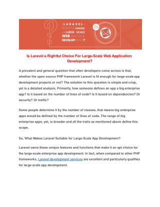 Is Laravel a Rightful Choice For Large-Scale Web Application Development?