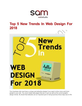 Top 5 New Trends In Web Design For 2018