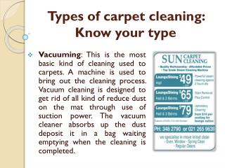 Types of carpet cleaning: Know your type
