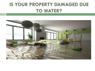 Is Your Property Damaged Due To Water?