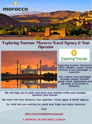 Exploring Tourism: Morocco Travel Agency & Tour Operator