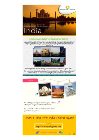 Exploring Tourism: India Tour Operator & India Travel Agent