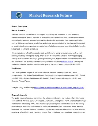 Industrial Starches Market Rises in Demand as Adhesive From the Packaging Industry Analysis Report Download