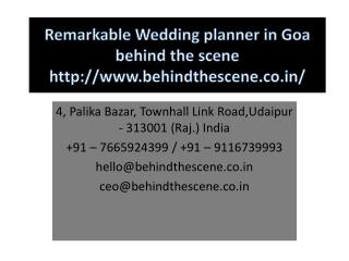 Remarkable Wedding planner in Goa behind the scene