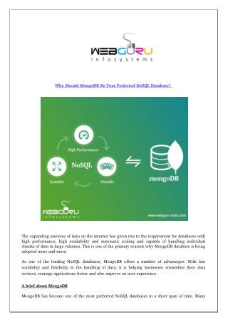 Why Should MongoDB Be Your Preferred NoSQL Database?