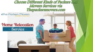 Choose Different Kinds of Packers and Movers Services via Thepackersmovers.com
