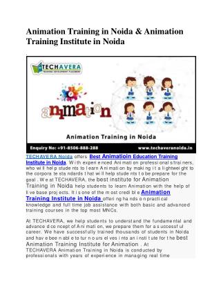 Animation training course in noida