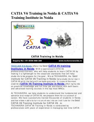 CATIA V6 Training Institute in Noida