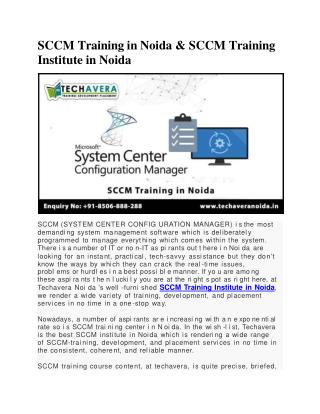 SCCM Training Institute in Noida