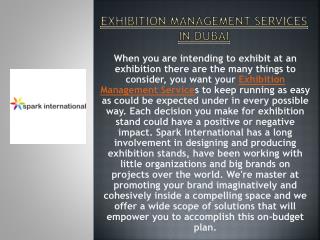 Exhibition Management Services in Dubai