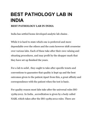 Best pathology lab in Delhi