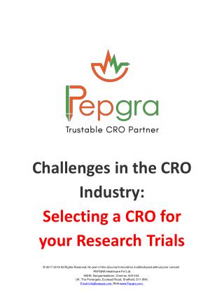 Key Attributes while Selecting CRO for your Research Trials