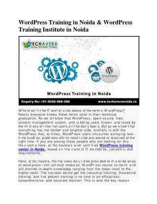WordPress Training Institute in Noida