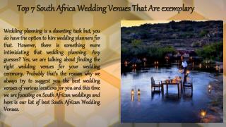 Top 7 South Africa Wedding Venues That Are exemplary - A2zWeddingCards