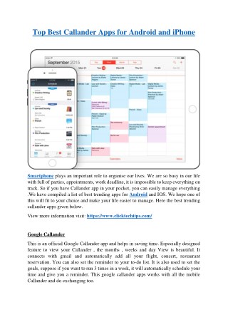 Top Best Callander Apps for Android and iPhone