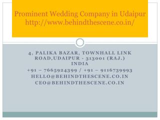 Prominent Wedding Company in Udaipur