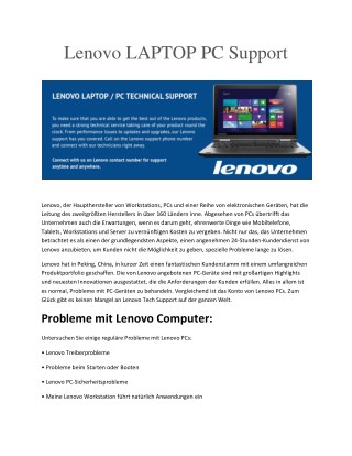 Lenovo laptop pc support