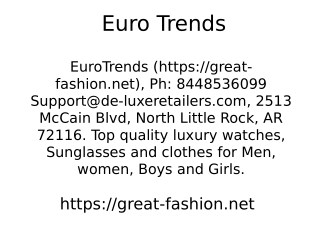 EuroTrends Support@de-luxeretailers.com