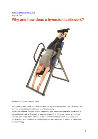 Here's my experience with an inversion table
