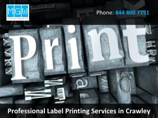 Professional Label Printing Services in Crawley