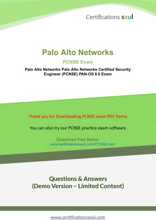 Latest Paloalto Networks PCNSE Exam Dumps