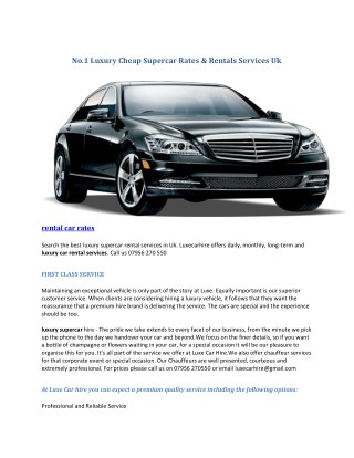 luxury car rental