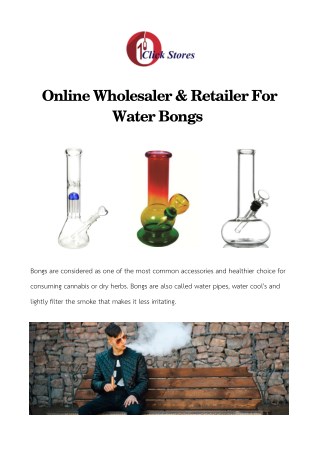 Online Wholesaler & Retailer Of Water Bongs