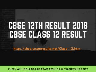 CBSE Class 12 Result 2018, Central Board of Secondary Education - CBSE Result 2018