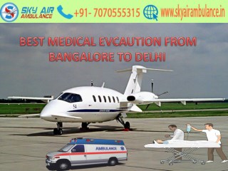 Sky Air Ambulance from Bangalore to Delhi at low fare
