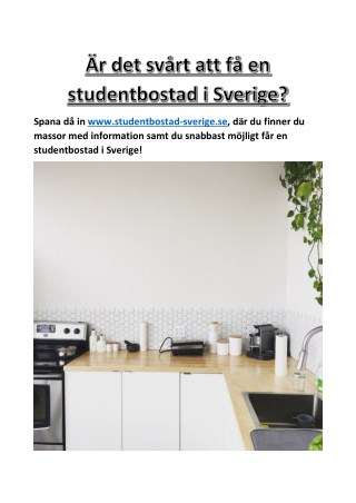 SÃ¶ker du en studentbostad i Sverige?