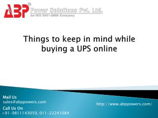 Things to keep in mind while buying a UPS online