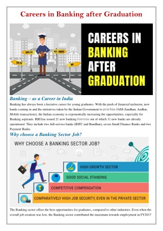 Careers in Banking after Graduation