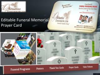 Editable Funeral Memorial Prayer Card