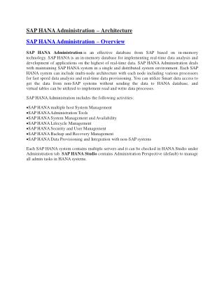 SAP HANA PPT