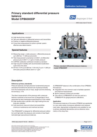 Wika Model CPB 6000 DP pressure balance | Instronline